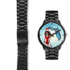 English Springer Spaniel On Christmas Florida Black Wrist watch