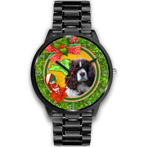 English Springer Spaniel Dog New York Christmas Special Wrist Watch