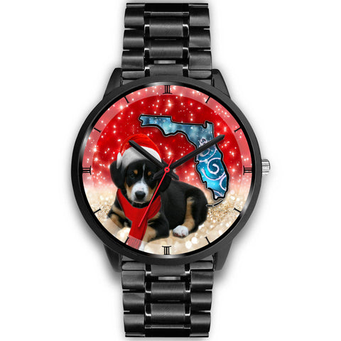 Entlebucher Mountain Dog Print On Christmas Florida Wrist Watch