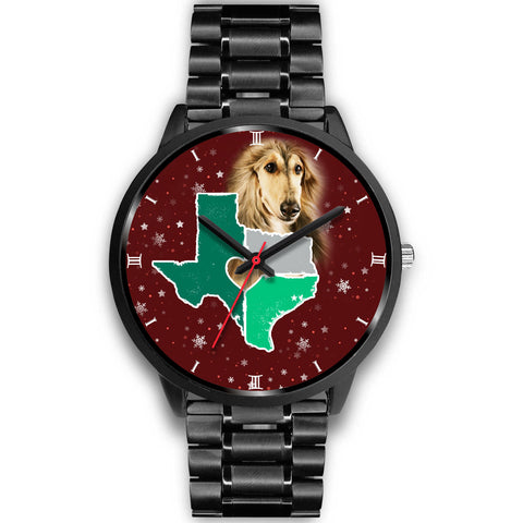 Afghan Hound Dog Texas Christmas Special Wrist Watch