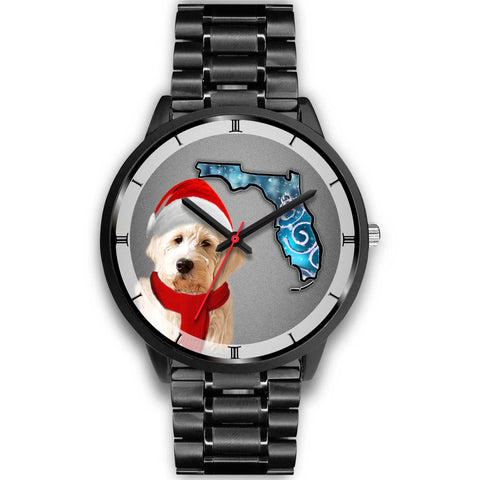 Goldendoodle On Christmas Florida Wrist Watch