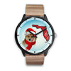 Icelandic Sheepdog On Christmas Florida Wrist Watch