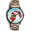 Icelandic Sheepdog On Christmas Florida Wrist Watch