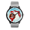 Irish Red And White Setter On Christmas Florida Wrist Watch