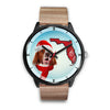 Irish Red And White Setter On Christmas Florida Wrist Watch