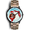 Irish Red And White Setter On Christmas Florida Wrist Watch