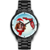 Irish Red And White Setter On Christmas Florida Wrist Watch