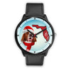 Irish Red And White Setter On Christmas Florida Wrist Watch