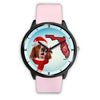 Irish Red And White Setter On Christmas Florida Wrist Watch