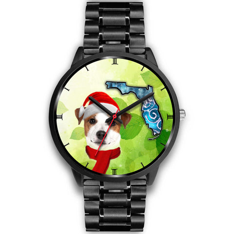 Jack Russell Terrier On Christmas Florida Wrist Watch