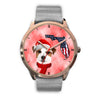 Cute Jack Russell Terrier On Christmas Florida Wrist Watch