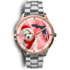 Cute Maltese On Christmas Florida Golden Wrist Watch