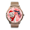 Cute Maltese On Christmas Florida Golden Wrist Watch