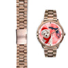 Cute Maltese On Christmas Florida Golden Wrist Watch