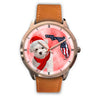 Cute Maltese On Christmas Florida Golden Wrist Watch