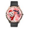 Cute Maltese On Christmas Florida Golden Wrist Watch