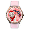 Cute Maltese On Christmas Florida Golden Wrist Watch