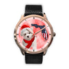 Cute Maltese On Christmas Florida Golden Wrist Watch