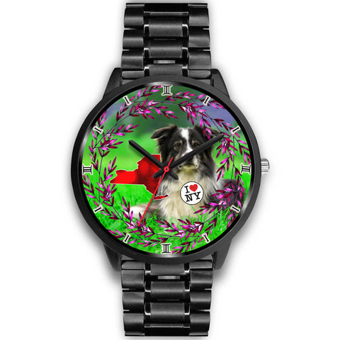 Amazing Border Collie Dog New York Christmas Special Wrist Watch