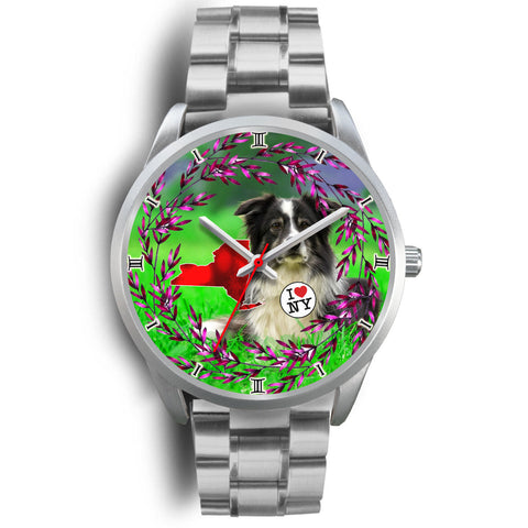 Border Collie Dog New York Christmas Special Wrist Watch