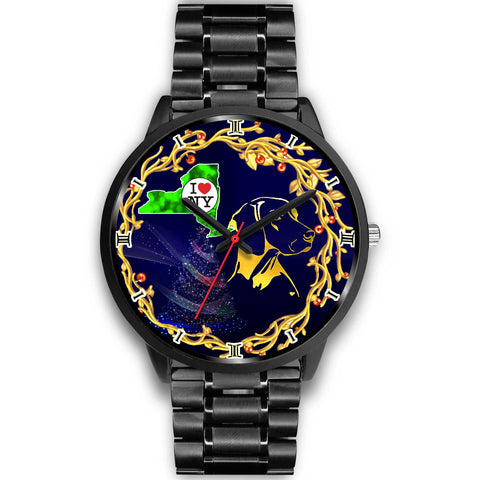 Vizsla Dog Golden Art New York Christmas Special Wrist Watch