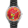 Vizsla Dog Art ON Red New York Christmas Special Wrist Watch