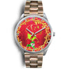 Vizsla Dog Art ON Red New York Christmas Special Wrist Watch