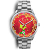 Vizsla Dog Art ON Red New York Christmas Special Wrist Watch