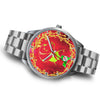 Vizsla Dog Art ON Red New York Christmas Special Wrist Watch