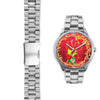 Vizsla Dog Art ON Red New York Christmas Special Wrist Watch