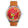 Vizsla Dog Art ON Red New York Christmas Special Wrist Watch