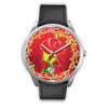 Vizsla Dog Art ON Red New York Christmas Special Wrist Watch