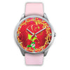 Vizsla Dog Art ON Red New York Christmas Special Wrist Watch