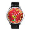 Vizsla Dog Art ON Red New York Christmas Special Wrist Watch