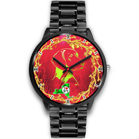 Lovely Vizsla Dog Art ON Red New York Christmas Special Wrist Watch