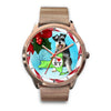 Miniature Schnauzer Dog New York Christmas Special Wrist Watch