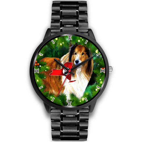 Amazing Rough Collie Dog Art New York Christmas Special Wrist Watch