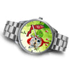 Norwegian Lundehund On Christmas Florida Silver Wrist Watch