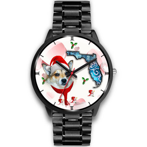 Norwegian Lundehund On Christmas Florida Wrist Watch