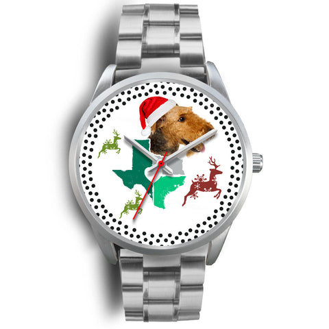 Airedale Terrier Texas Christmas Special Wrist Watch