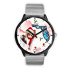 Papillon Dog On Christmas Florida Wrist Watch