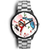 Papillon Dog On Christmas Florida Wrist Watch