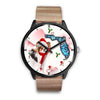 Papillon Dog On Christmas Florida Wrist Watch