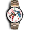 Papillon Dog On Christmas Florida Wrist Watch