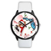 Papillon Dog On Christmas Florida Wrist Watch