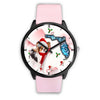 Papillon Dog On Christmas Florida Wrist Watch