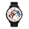 Papillon Dog On Christmas Florida Wrist Watch