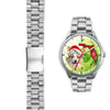 Pembroke Welsh Corgi On Christmas Florida Silver Wrist Watch