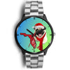 Pug Dog On Christmas Florida Wrist Watch