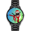 Pug Dog On Christmas Florida Wrist Watch